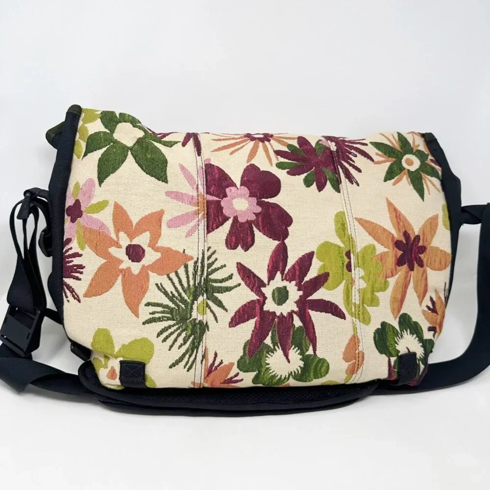 Timbuk2 Floral Messenger Bag in Cream, Green, Orange, Purple